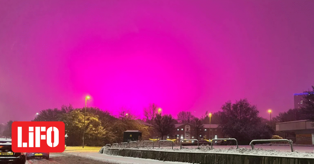 Αγγλία: Εντυπωσιακός ροζ ουρανός κάλυψε το Μπέρμιγχαμ κατά τη διάρκεια καταιγίδας